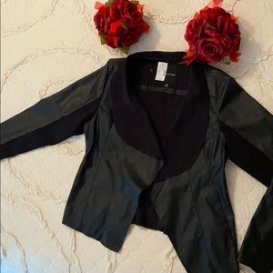 Black Faux Leather Blazer/Jacket